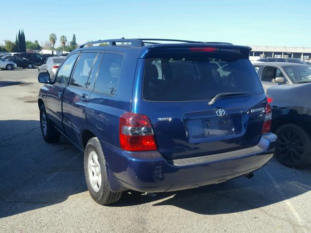 JTEDD21A060145715 - 2006 TOYOTA HIGHLANDER BLUE photo 3