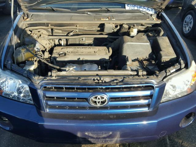 JTEDD21A060145715 - 2006 TOYOTA HIGHLANDER BLUE photo 7