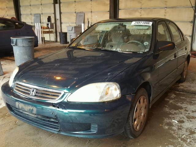 1HGEJ6577YL063085 - 2000 HONDA CIVIC LX GREEN photo 2