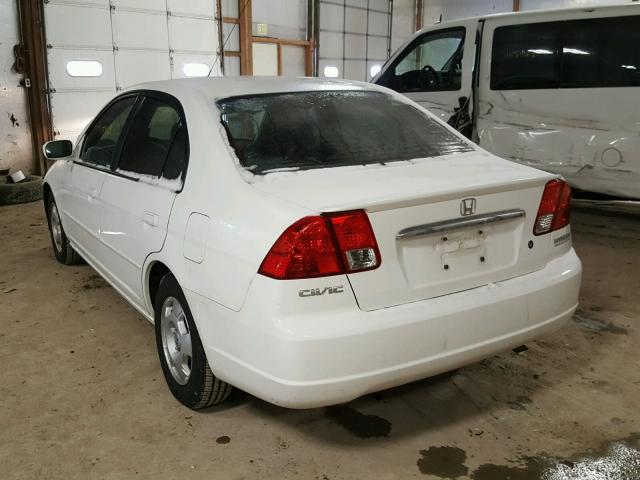 JHMES96633S010979 - 2003 HONDA CIVIC HYBR WHITE photo 3