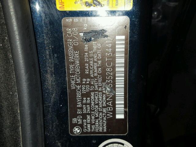 WBANW53528CT34417 - 2008 BMW 550 I BLUE photo 10
