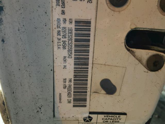 1B3ES26C52D582543 - 2002 DODGE NEON WHITE photo 10