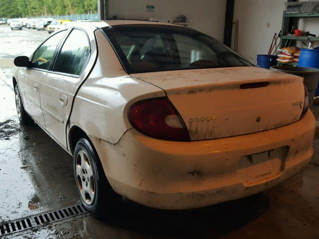 1B3ES26C52D582543 - 2002 DODGE NEON WHITE photo 3