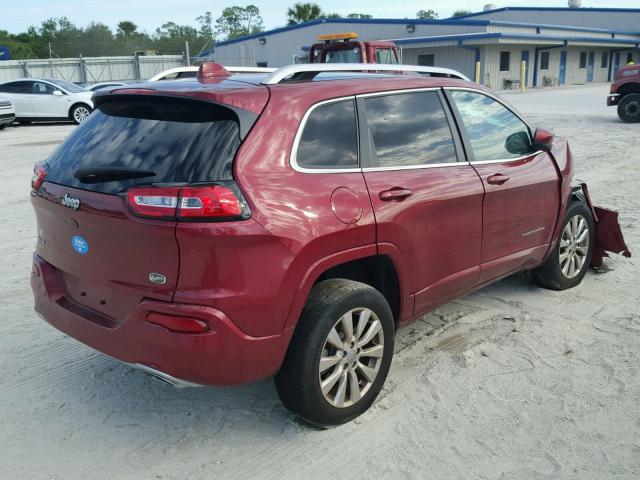 1C4PJMJS4GW314714 - 2016 JEEP CHEROKEE O RED photo 4