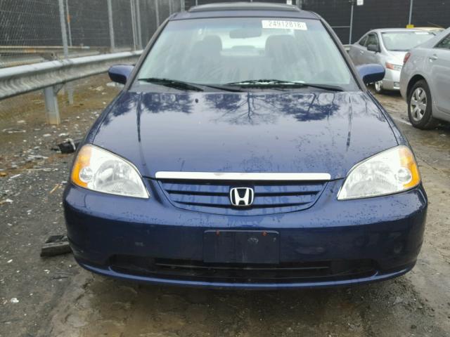 2HGES26723H538698 - 2003 HONDA CIVIC EX BLUE photo 9