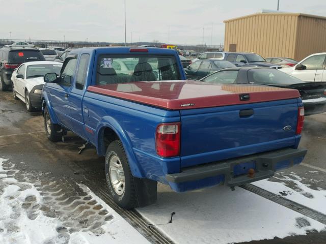 1FTYR44U32PA64511 - 2002 FORD RANGER SUP BLUE photo 3