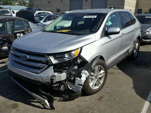 2FMPK3J92HBB89229 - 2017 FORD EDGE SEL SILVER photo 2