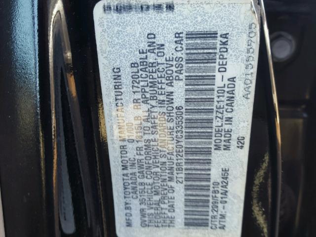 2T1BR12E0YC335306 - 2000 TOYOTA COROLLA VE 黑色 照片 10