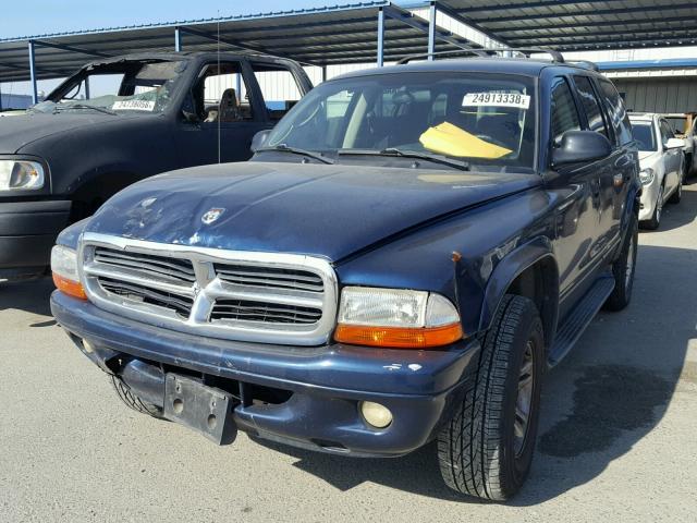 1B4HS48N92F161271 - 2002 DODGE DURANGO SL BLUE photo 2