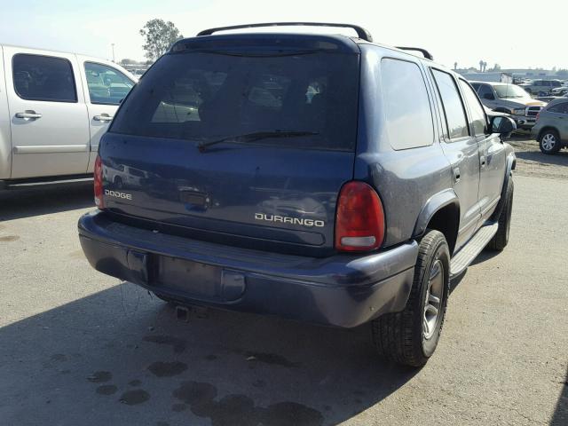 1B4HS48N92F161271 - 2002 DODGE DURANGO SL BLUE photo 4