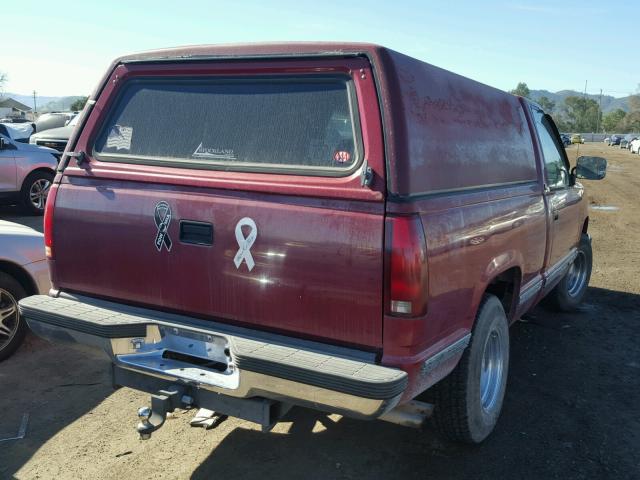 1GTDC14K0NZ536119 - 1992 GMC SIERRA C15 BURGUNDY photo 4