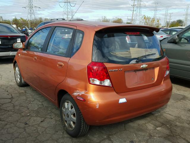 KL1TG626X5B302914 - 2005 CHEVROLET AVEO LT ORANGE photo 3