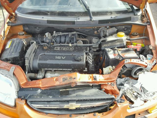 KL1TG626X5B302914 - 2005 CHEVROLET AVEO LT ORANGE photo 7