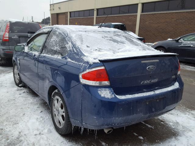 1FAHP33N48W145564 - 2008 FORD FOCUS SE BLUE photo 3