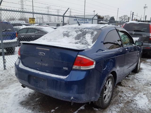 1FAHP33N48W145564 - 2008 FORD FOCUS SE BLUE photo 4