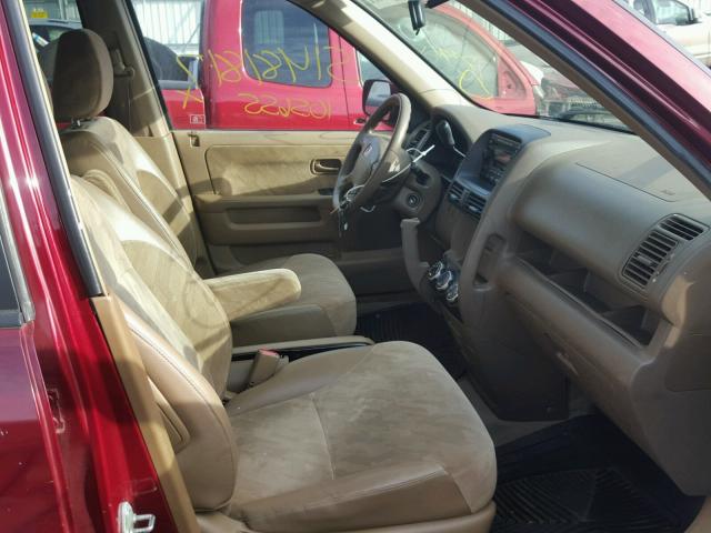 SHSRD78894U254157 - 2004 HONDA CR-V EX RED photo 5