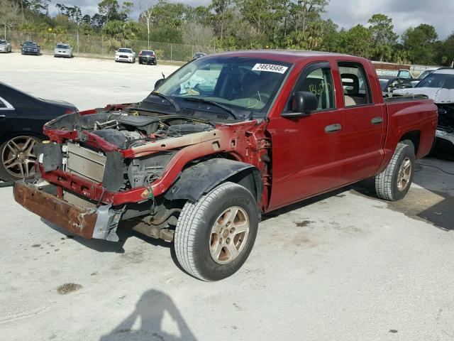 1D7HE48K56S707888 - 2006 DODGE DAKOTA QUA RED photo 2