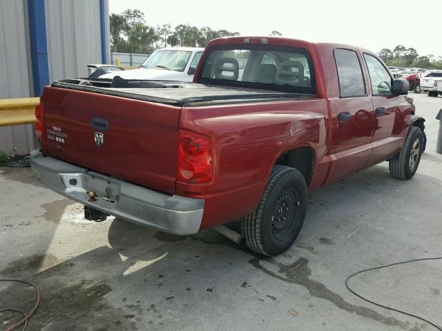 1D7HE48K56S707888 - 2006 DODGE DAKOTA QUA RED photo 4