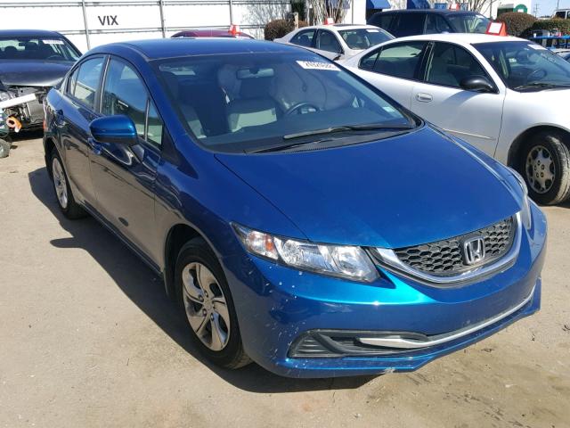 19XFB2F52EE008361 - 2014 HONDA CIVIC LX BLUE photo 1