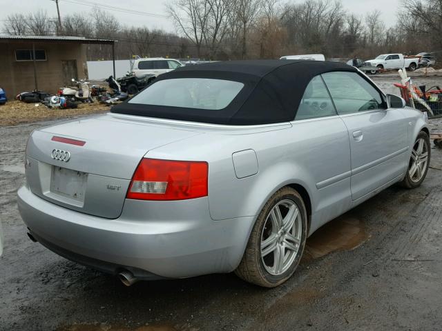 WAUAC48H26K008267 - 2006 AUDI A4 1.8 CAB SILVER photo 4