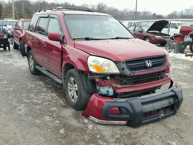 2HKYF18604H567608 - 2004 HONDA PILOT EXL RED photo 1