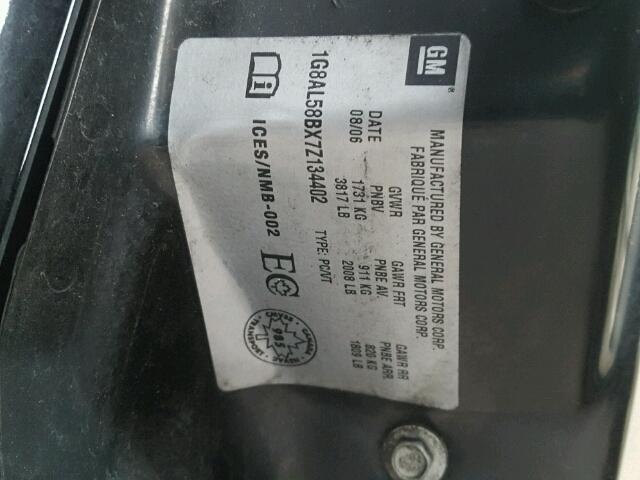 1G8AL58BX7Z134402 - 2007 SATURN ION LEVEL შავი ფოტო 10