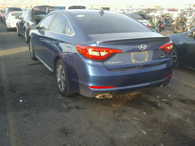 5NPE34AF7FH071005 - 2015 HYUNDAI SONATA SPO BLUE photo 3