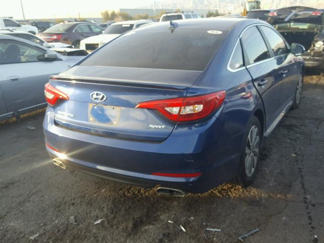 5NPE34AF7FH071005 - 2015 HYUNDAI SONATA SPO BLUE photo 4