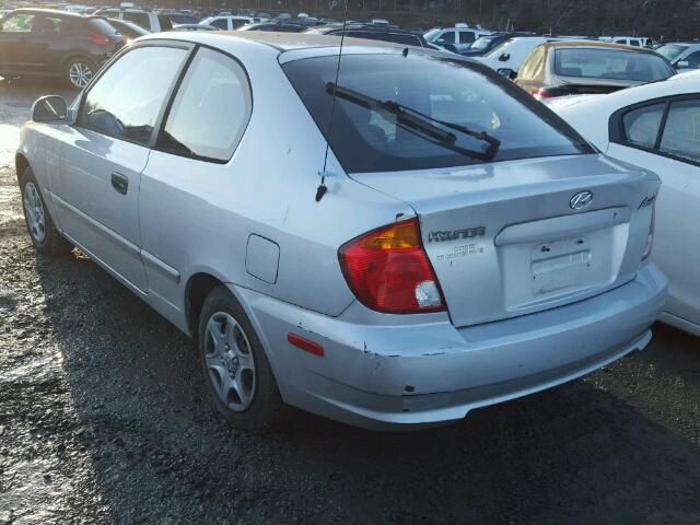 KMHCG35CX4U309823 - 2004 HYUNDAI ACCENT GL SILVER photo 3