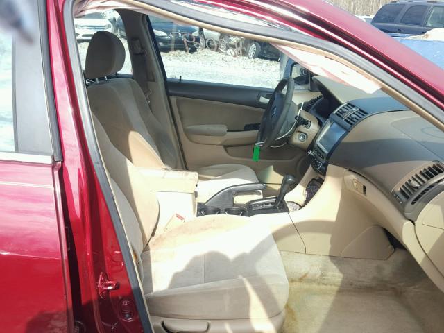 1HGCM56415A158133 - 2005 HONDA ACCORD LX RED photo 5