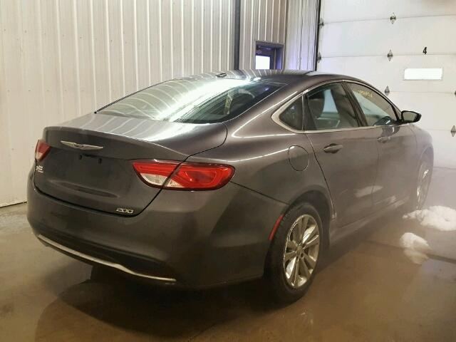 1C3CCCAB7FN587321 - 2015 CHRYSLER 200 LIMITE GRAY photo 4