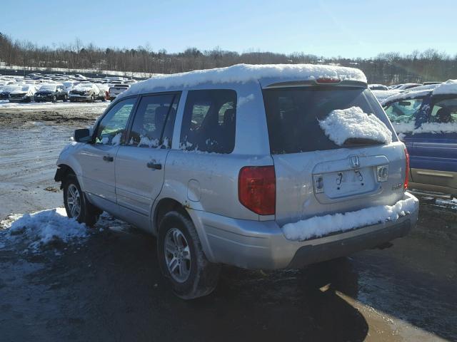 2HKYF18605H525621 - 2005 HONDA PILOT EXL SILVER photo 3