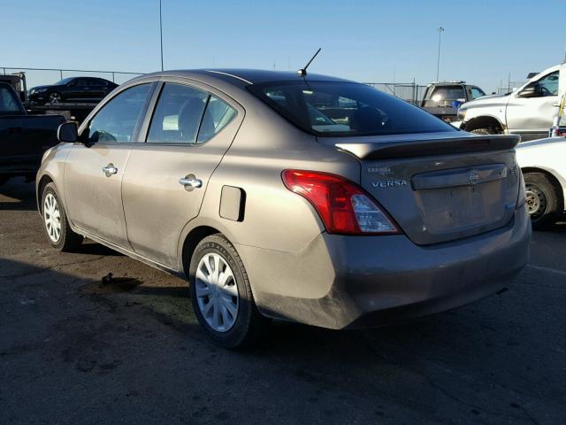 3N1CN7AP0DL865680 - 2013 NISSAN VERSA S BEIGE photo 3