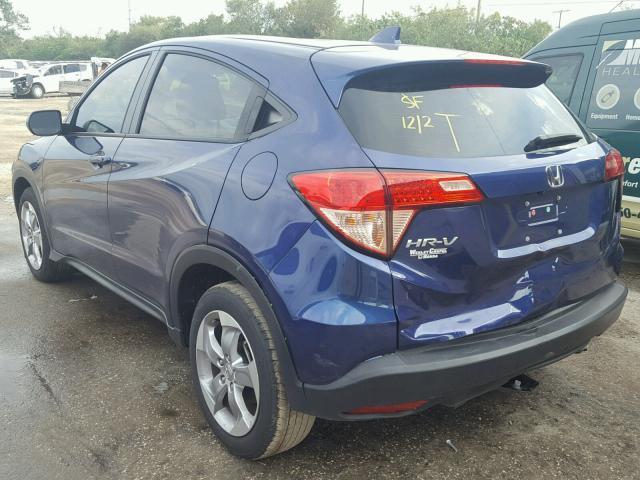 3CZRU5H32HM708115 - 2017 HONDA HR-V LX BLUE photo 3