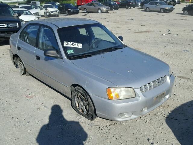 KMHCG45C32U316566 - 2002 HYUNDAI ACCENT GL SILVER photo 1