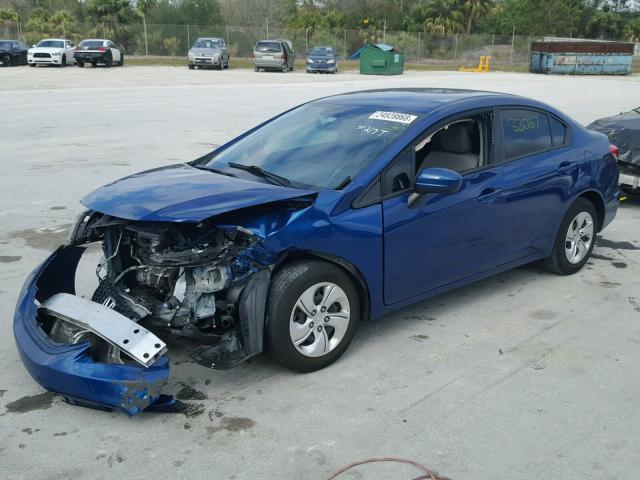 19XFB2F53FE060051 - 2015 HONDA CIVIC LX BLUE photo 2