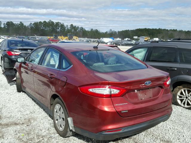 3FA6P0G7XER372144 - 2014 FORD FUSION S BURGUNDY photo 3