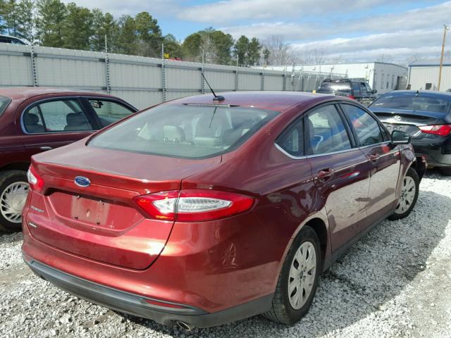 3FA6P0G7XER372144 - 2014 FORD FUSION S BURGUNDY photo 4