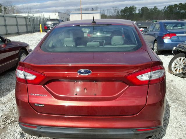 3FA6P0G7XER372144 - 2014 FORD FUSION S BURGUNDY photo 9