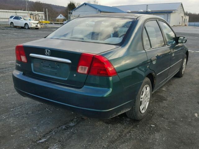 2HGES15511H526873 - 2001 HONDA CIVIC LX GREEN photo 4