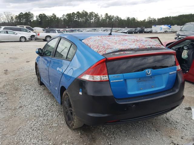 JHMZE2H71AS019182 - 2010 HONDA INSIGHT EX BLUE photo 3