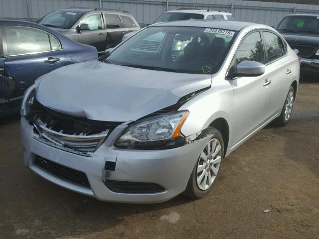 3N1AB7AP6FY301229 - 2015 NISSAN SENTRA S SILVER photo 2