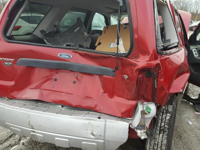 1FMCU03147KA84243 - 2007 FORD ESCAPE XLT RED photo 9