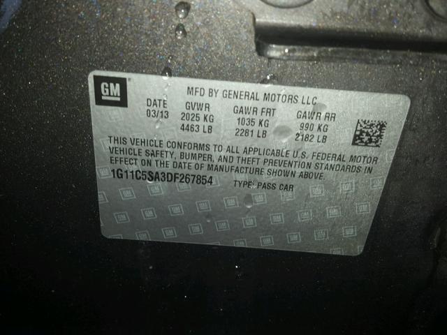 1G11C5SA3DF267854 - 2013 CHEVROLET MALIBU 1LT 灰色 照片 10