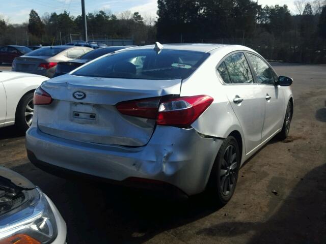 KNAFX4A82E5046101 - 2014 KIA FORTE EX SILVER photo 4