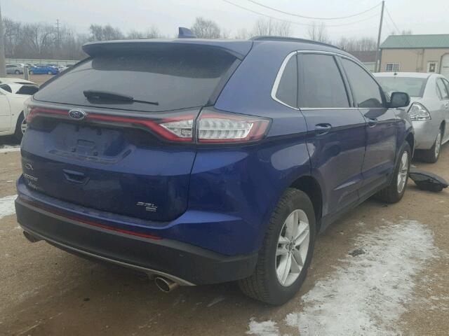 2FMTK4J87FBB39760 - 2015 FORD EDGE SEL BLUE photo 4