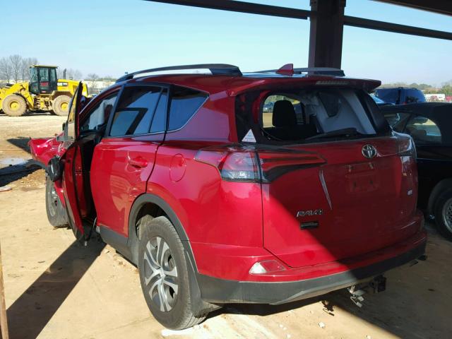 2T3ZFREV7HW345547 - 2017 TOYOTA RAV4 LE RED photo 3