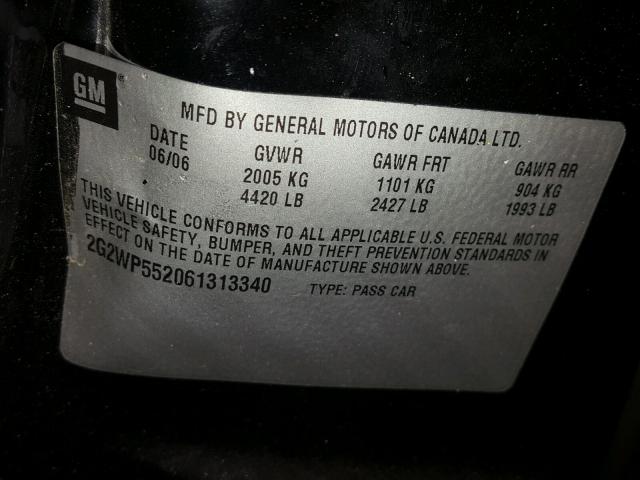 2G2WP552061313340 - 2006 PONTIAC GRAND PRIX Qara foto 10