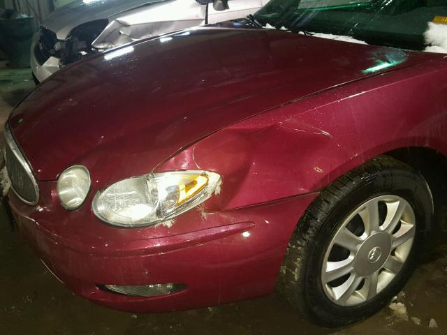 2G4WC532651307031 - 2005 BUICK LACROSSE C RED photo 9