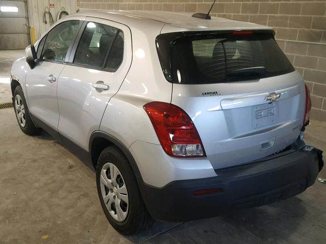 KL7CJKSB6FB204218 - 2015 CHEVROLET TRAX LS SILVER photo 3